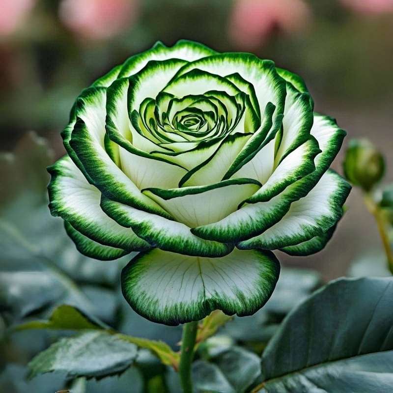 100 Pcs Green Edge Rose Seeds - Unique and Stunning
