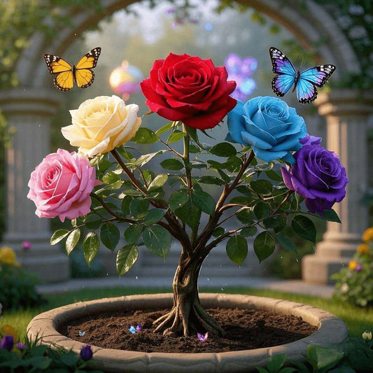 100 Pcs Vibrant Rainbow Rose Seeds