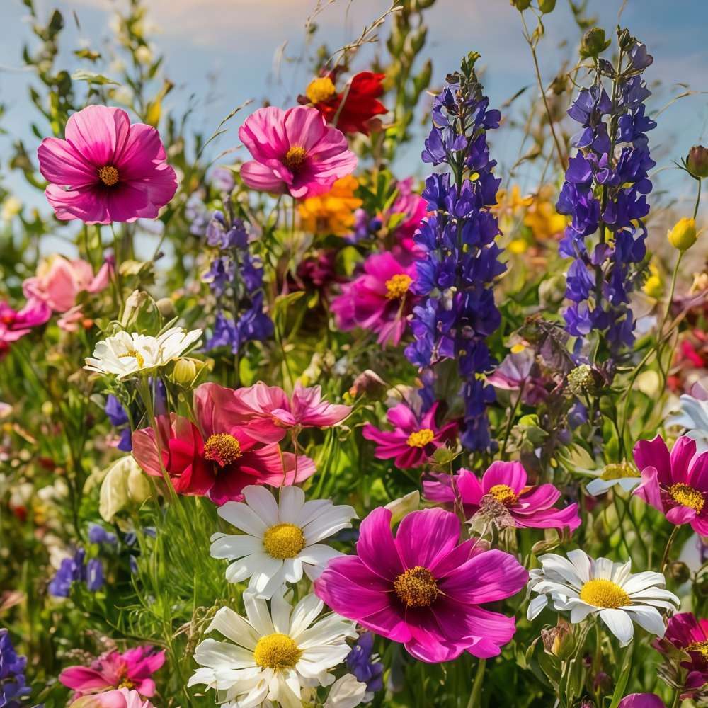 100 PCS Vibrant Colorful Wildflower Seed Mix Pack