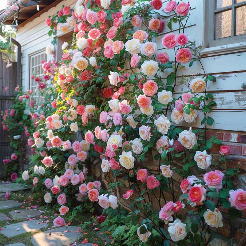 200+ Climbing Rose Mix Seeds - Gorgeous Blossoms for Trellises and Fences