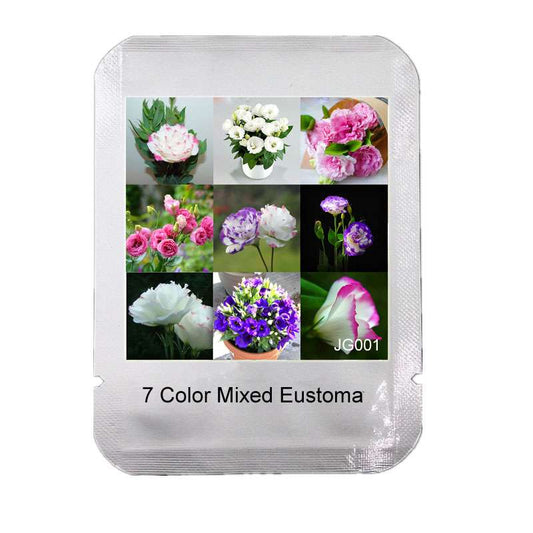 Mixed Color Eustoma Seeds - Perennial Blooming Flowers for Pots, Home & Garden Planting (7 Colors)